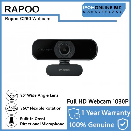 Rapoo C260 Full HD Webcam 1080P With Wide Angle Lens Built In Microphone Laptop PC Webcam